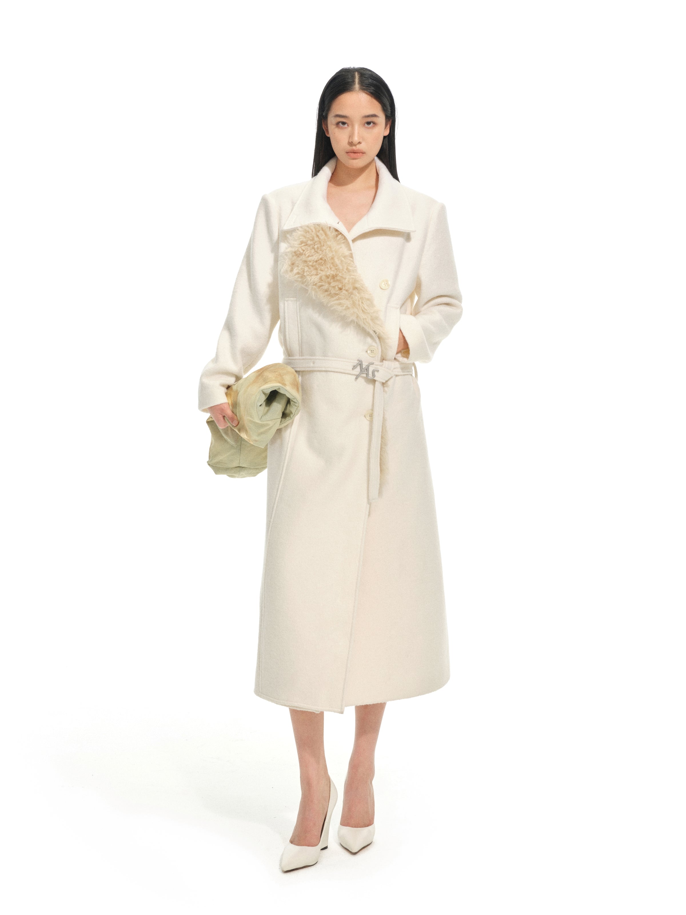 美品　The Barnnet ウール　シャギーコート　ホワイト McKinley Wool Coat – NAWS