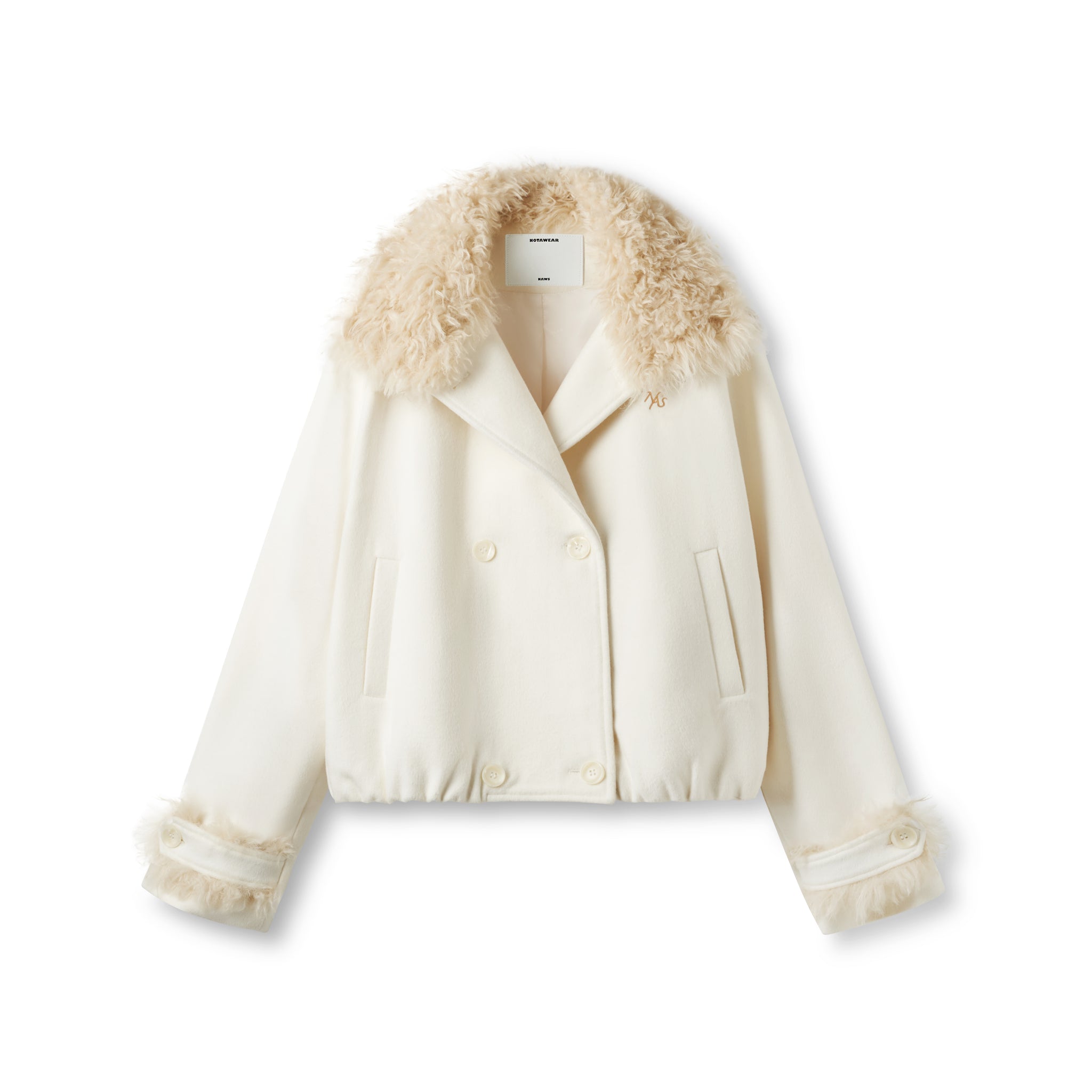Snow Melt White Polar Oversized Wollen Coat