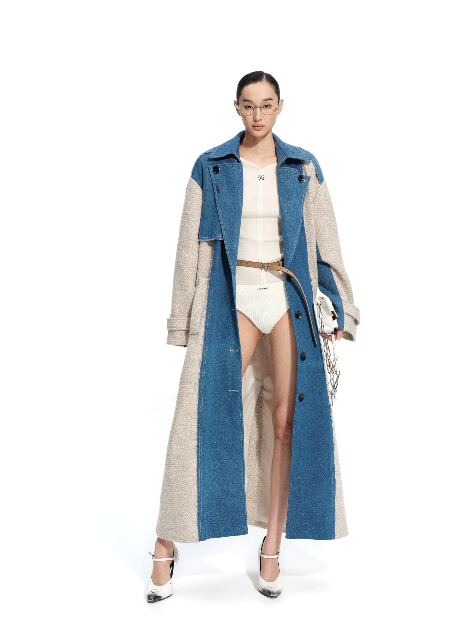 린스 패치워크 울 코트