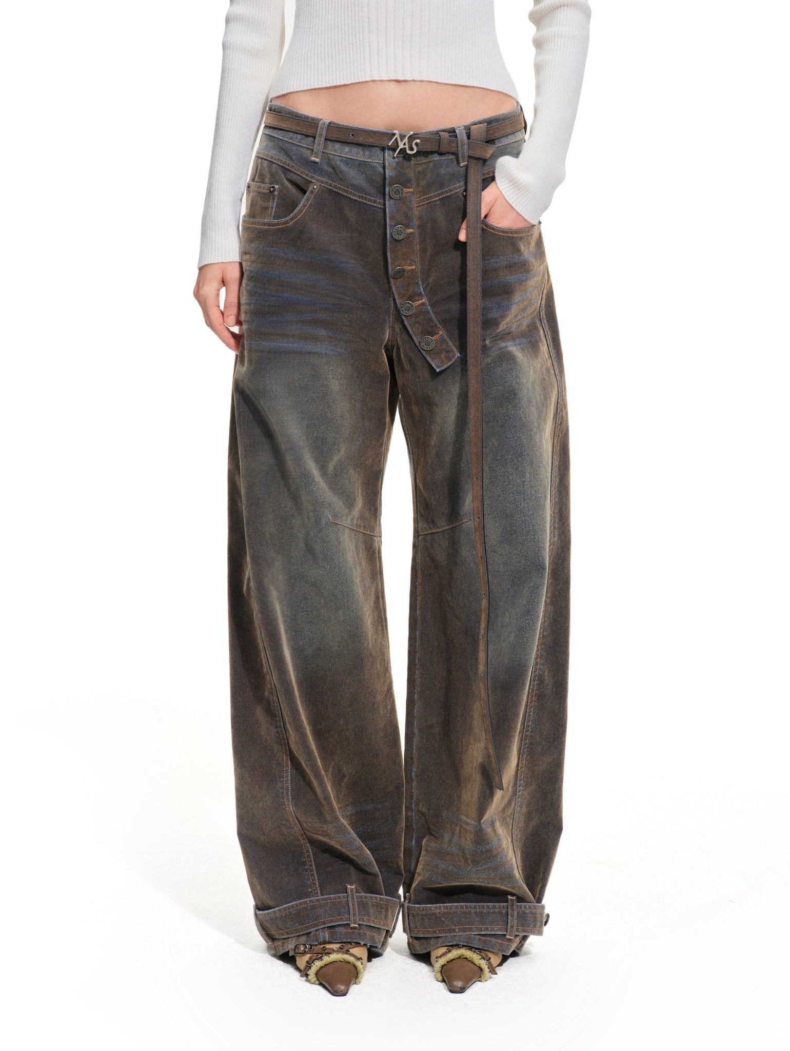Terracotta Wide-Leg Jeans