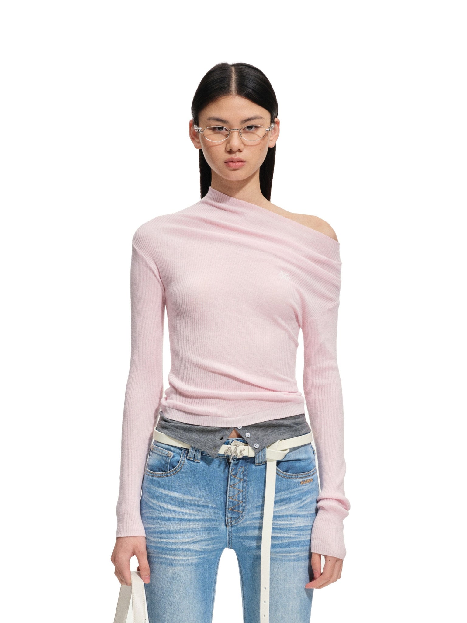 Gray Mist Pink Neva Knitwear