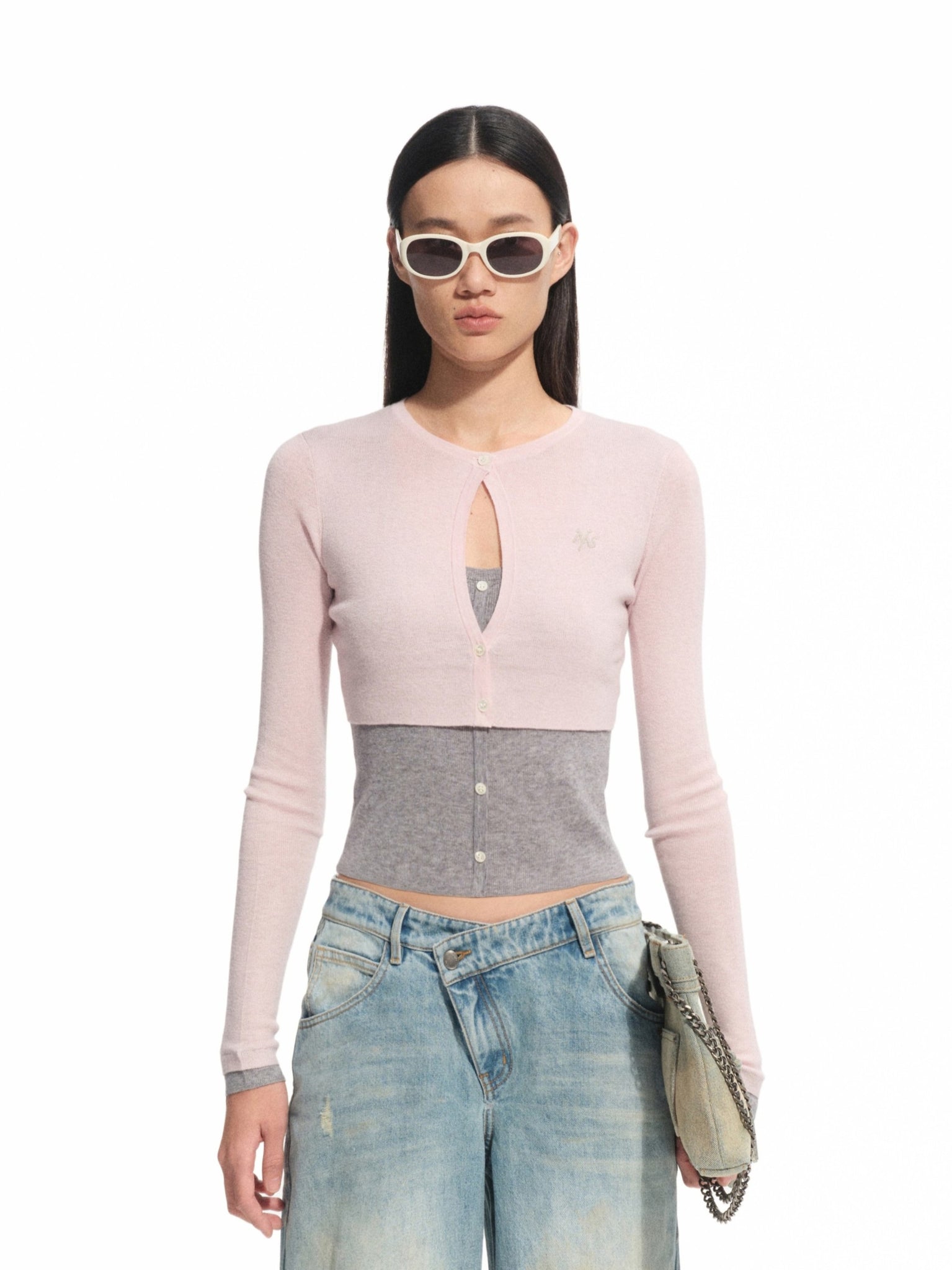 그레이 미스트 핑크 샹젤리제 스웨터