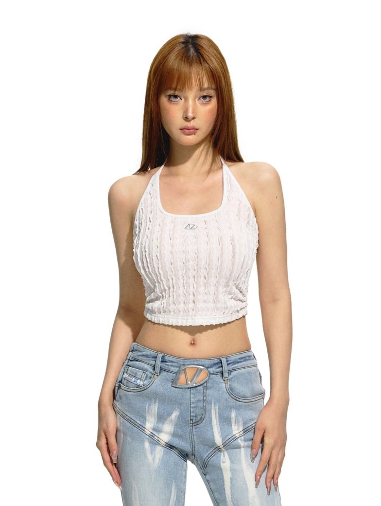 Lost of Focus Halter Neck Top