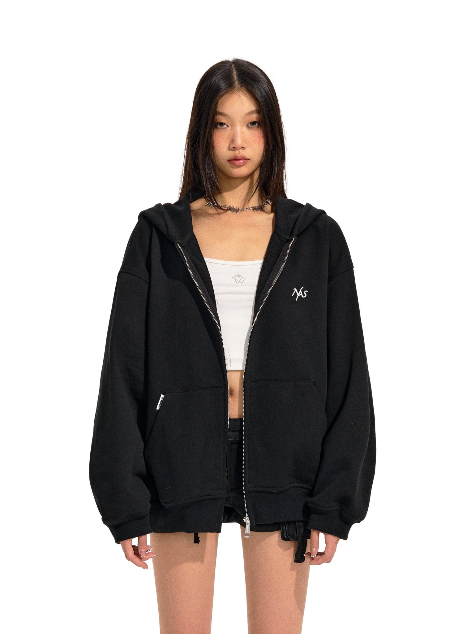 Black Classic Zipper Hoodie