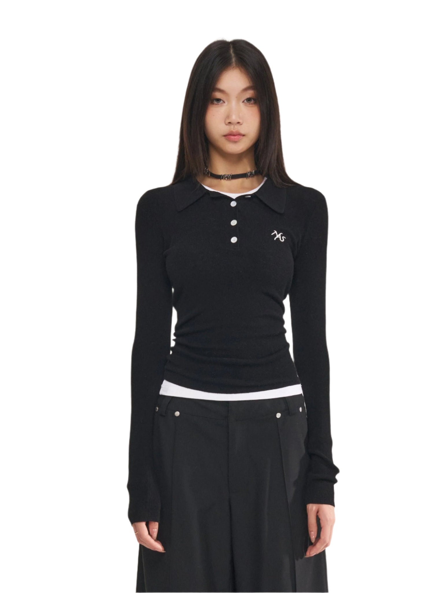 Black Polo Woolen Knitwear