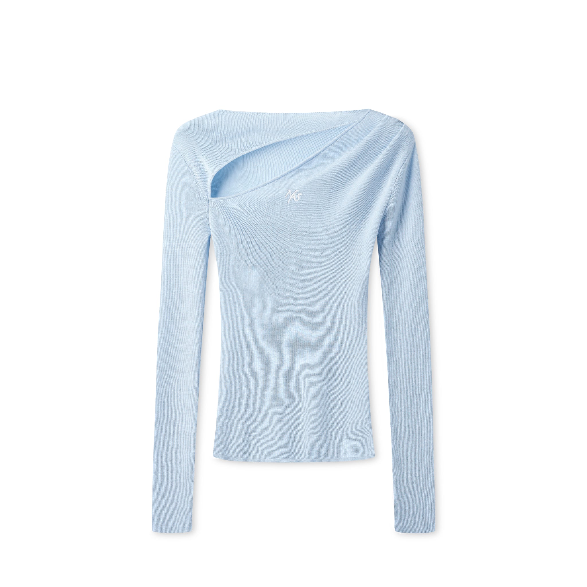 Clear Sky Blue Crescent Moon Knit Top