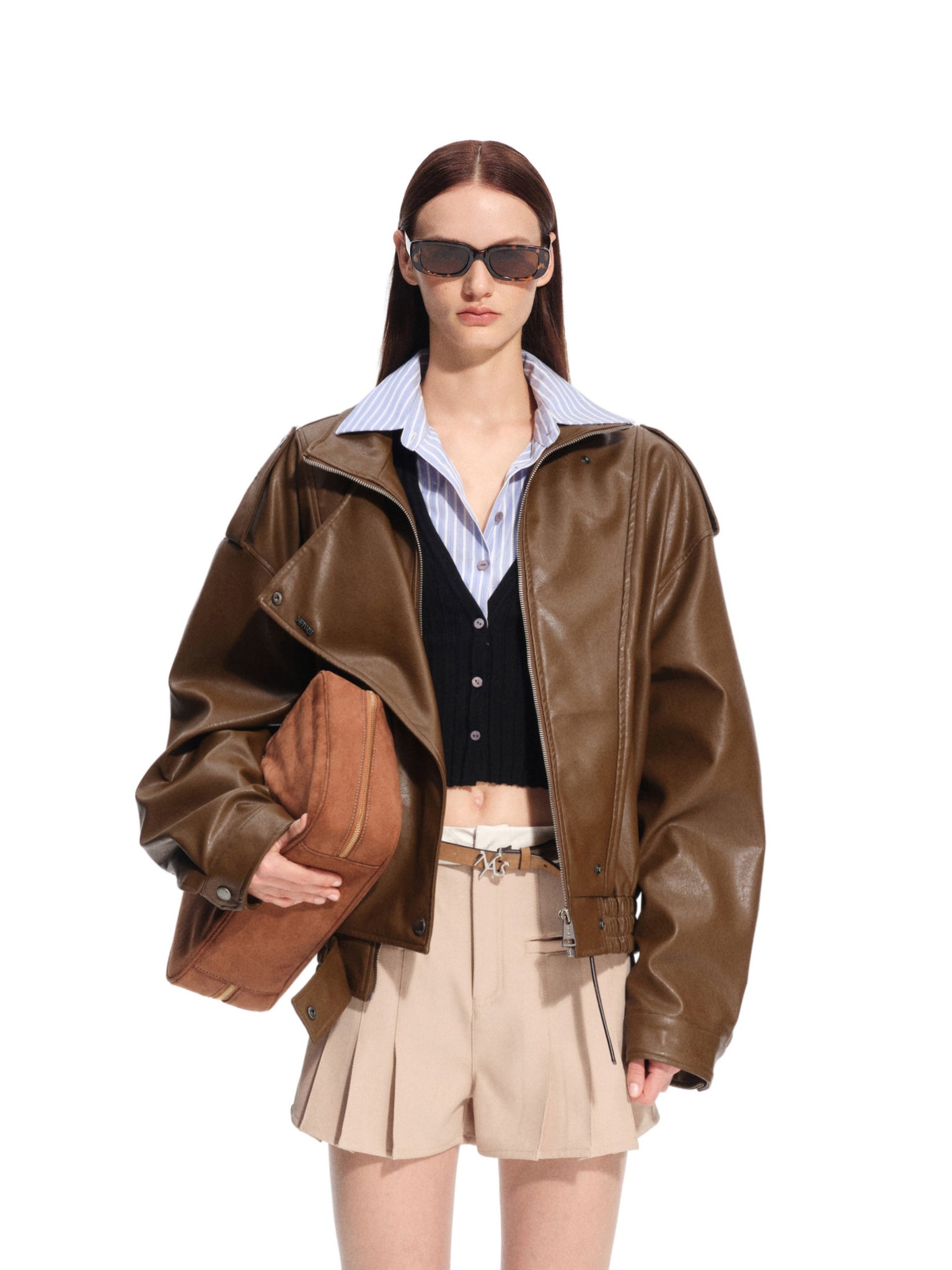 밤색 로스 가죽 재킷