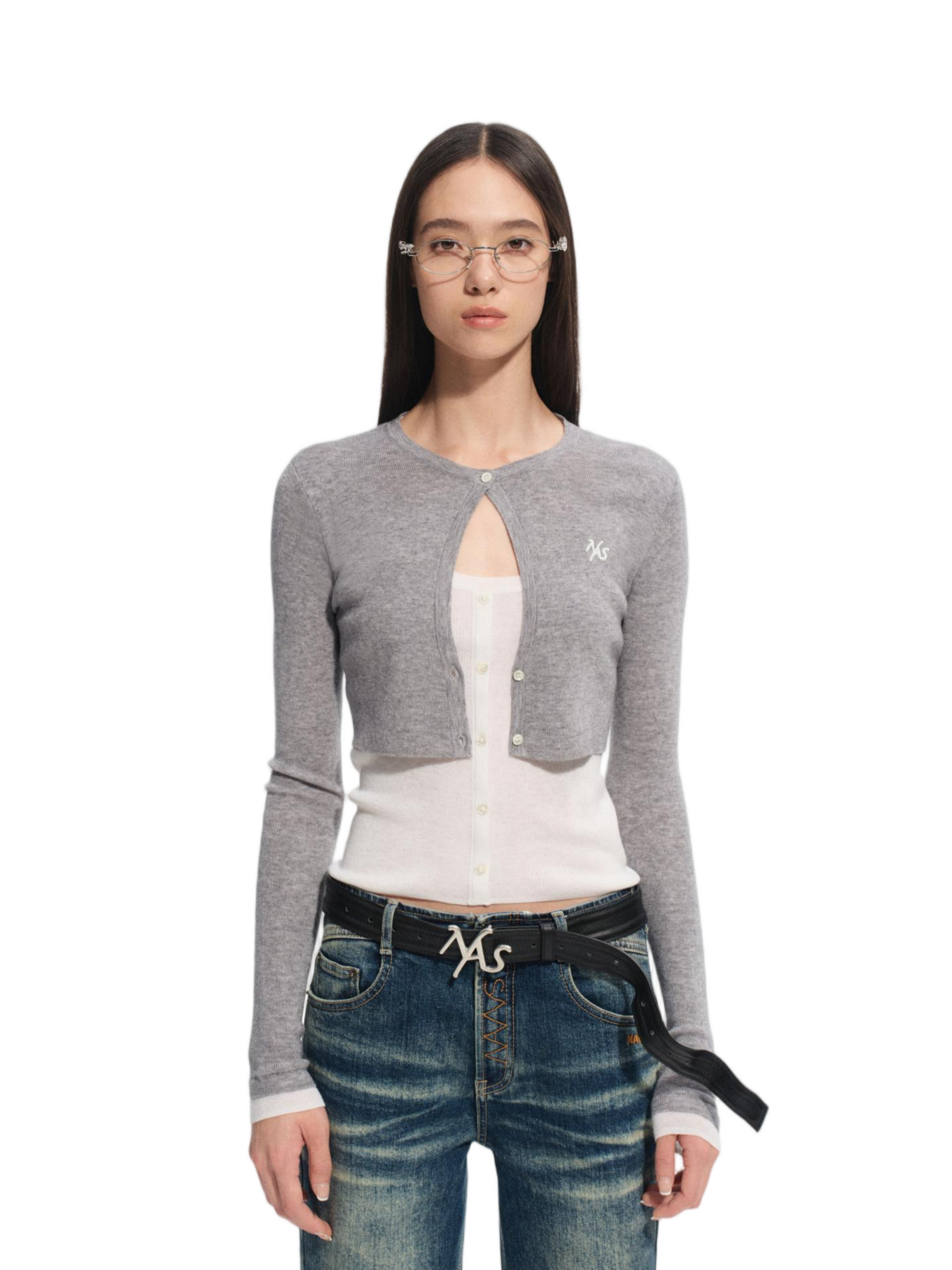 White Tea Gray Champs Knit Sweater