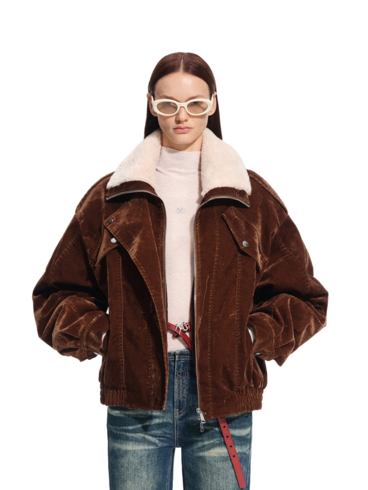 Rose Fur-Collar Jacket