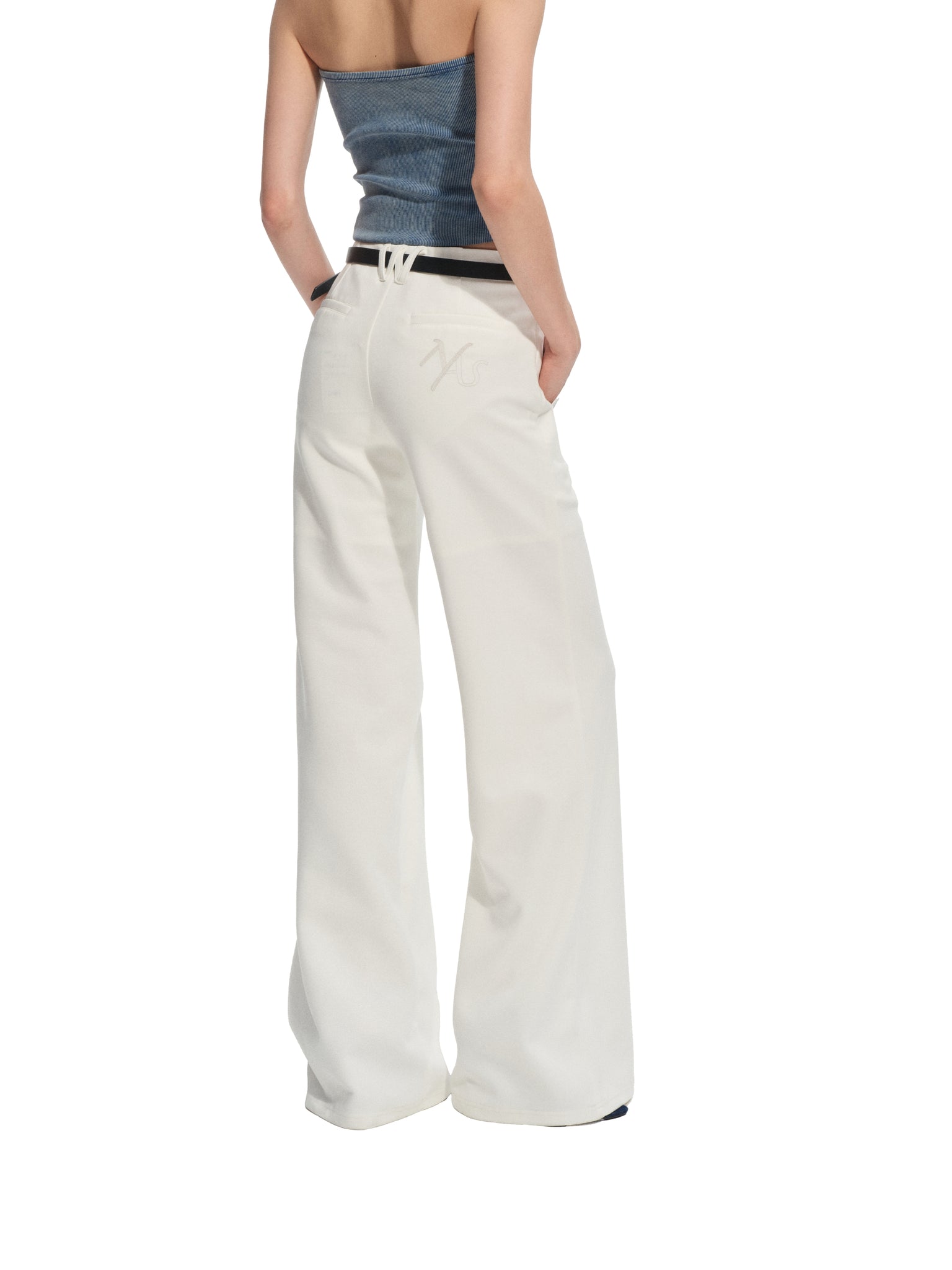 Shell White Flared Casual Pants – NAWS