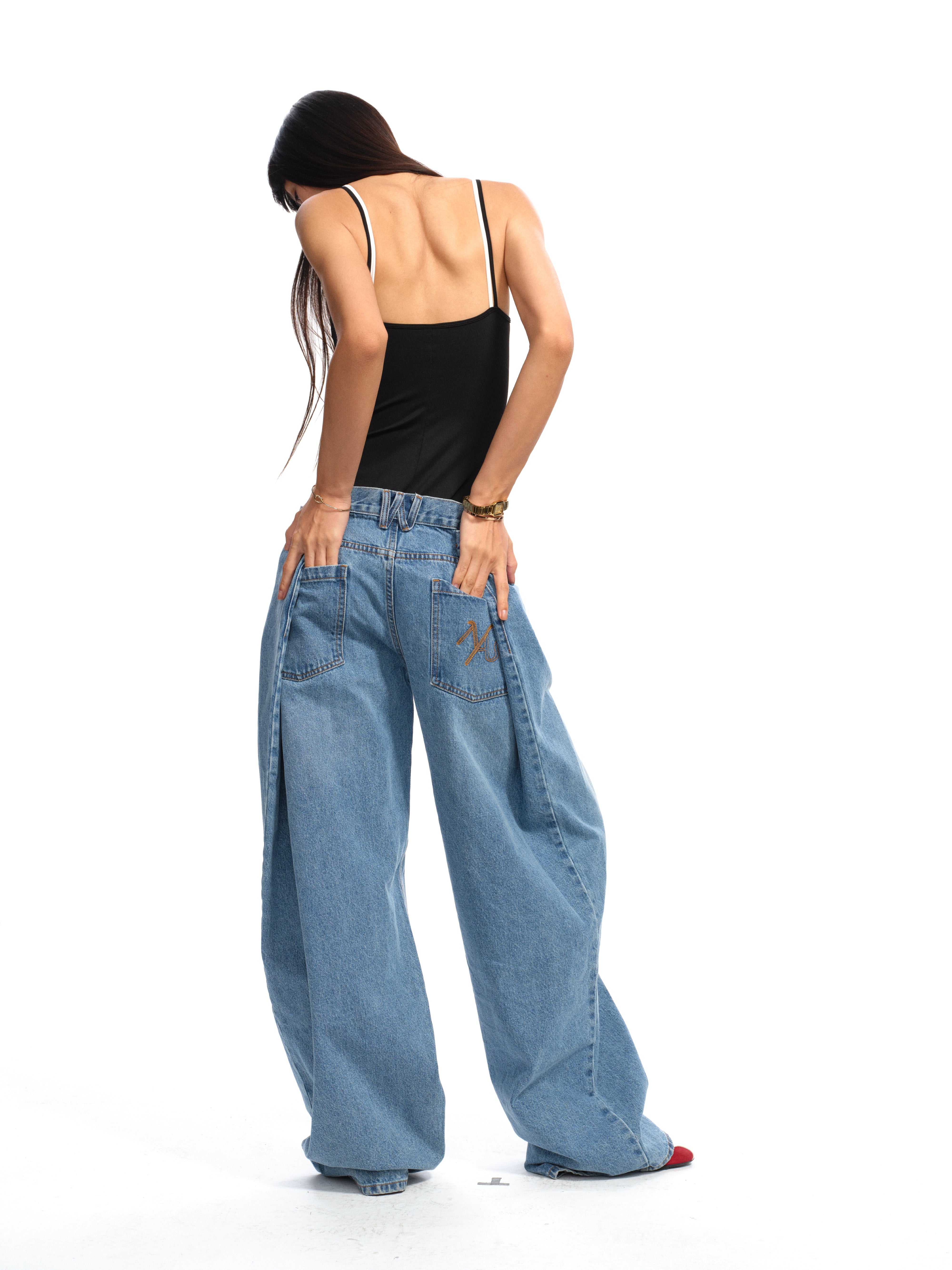 Blue Ceramic Denim Sack Jeans – NAWS