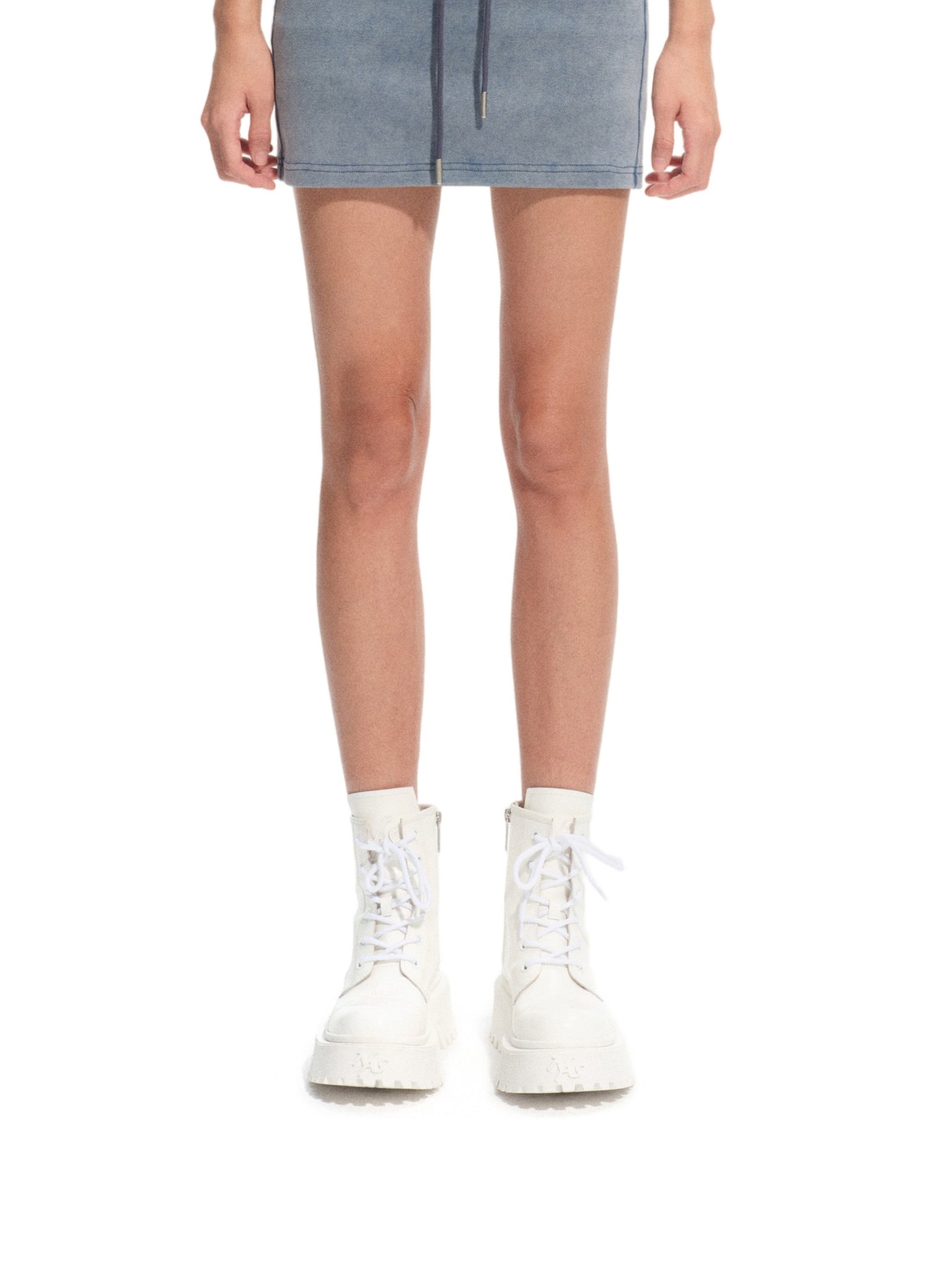 Porcelain Gloss Chunky Sole Martin Boots