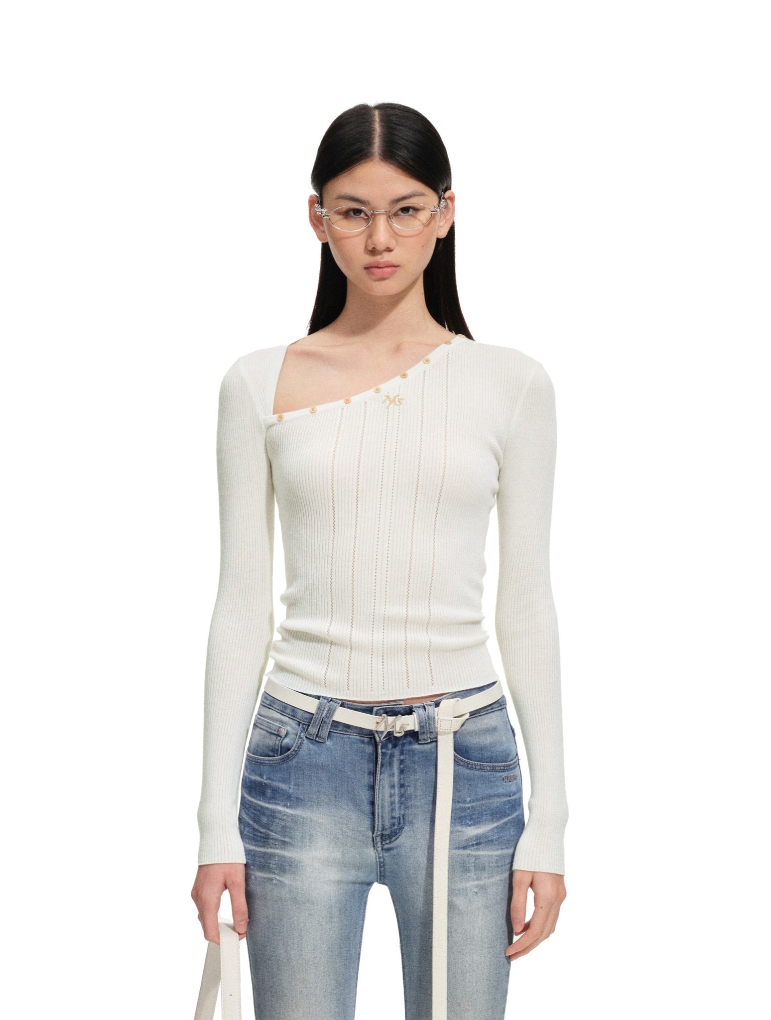 Snow Melt White Polar Knitwear