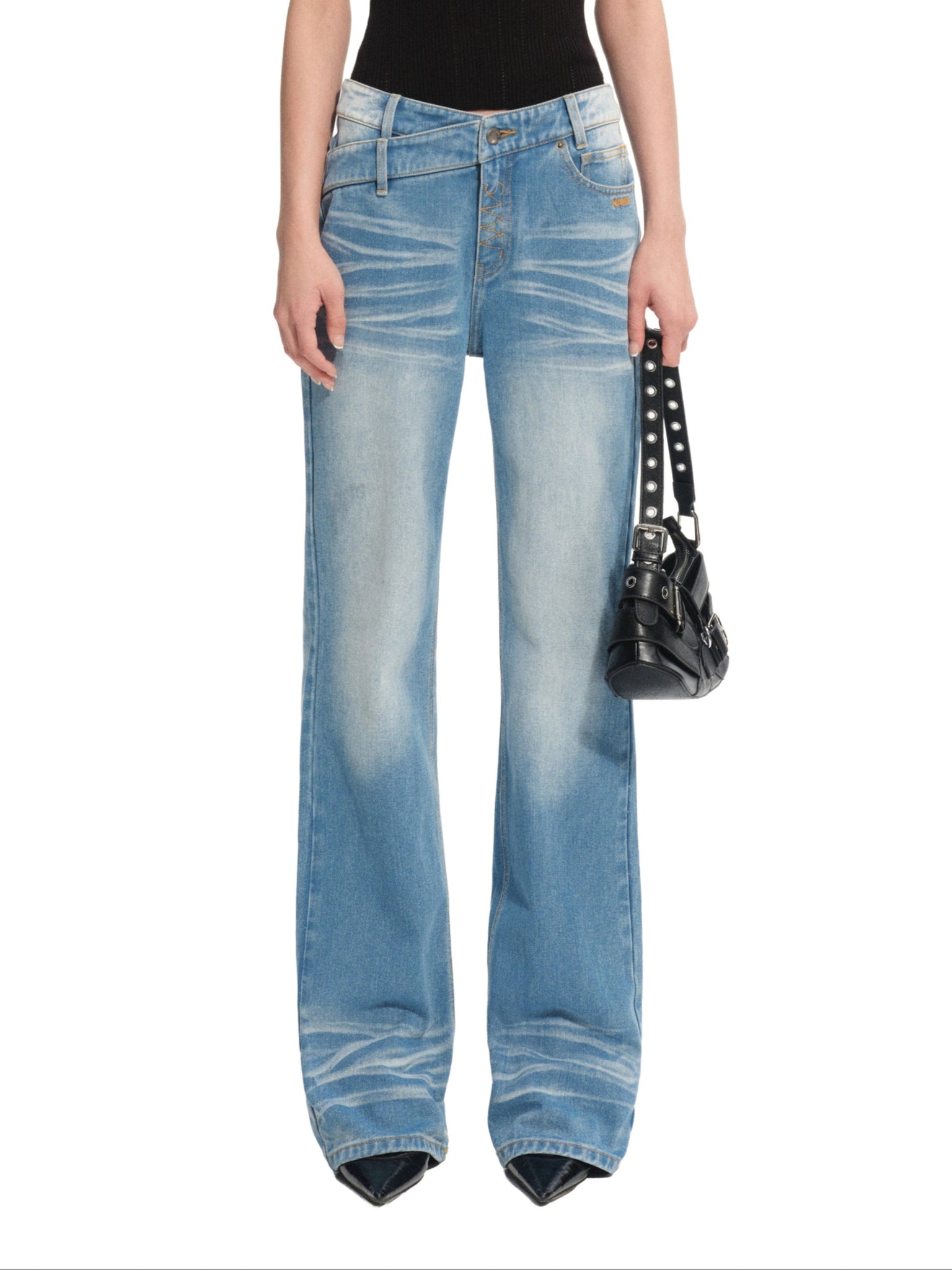 +5CM Straight Jeans Glacier Blue