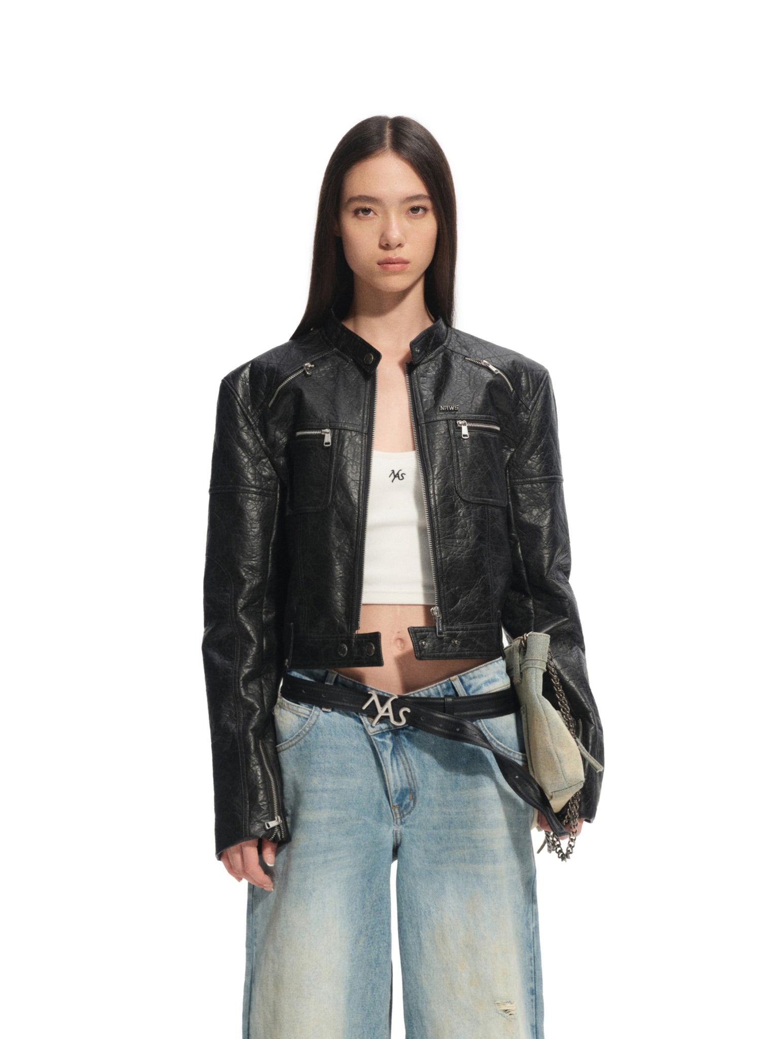 muu 新品タグ付 nowos stripe jacket Lunkuo Leather Jacket – NAWS