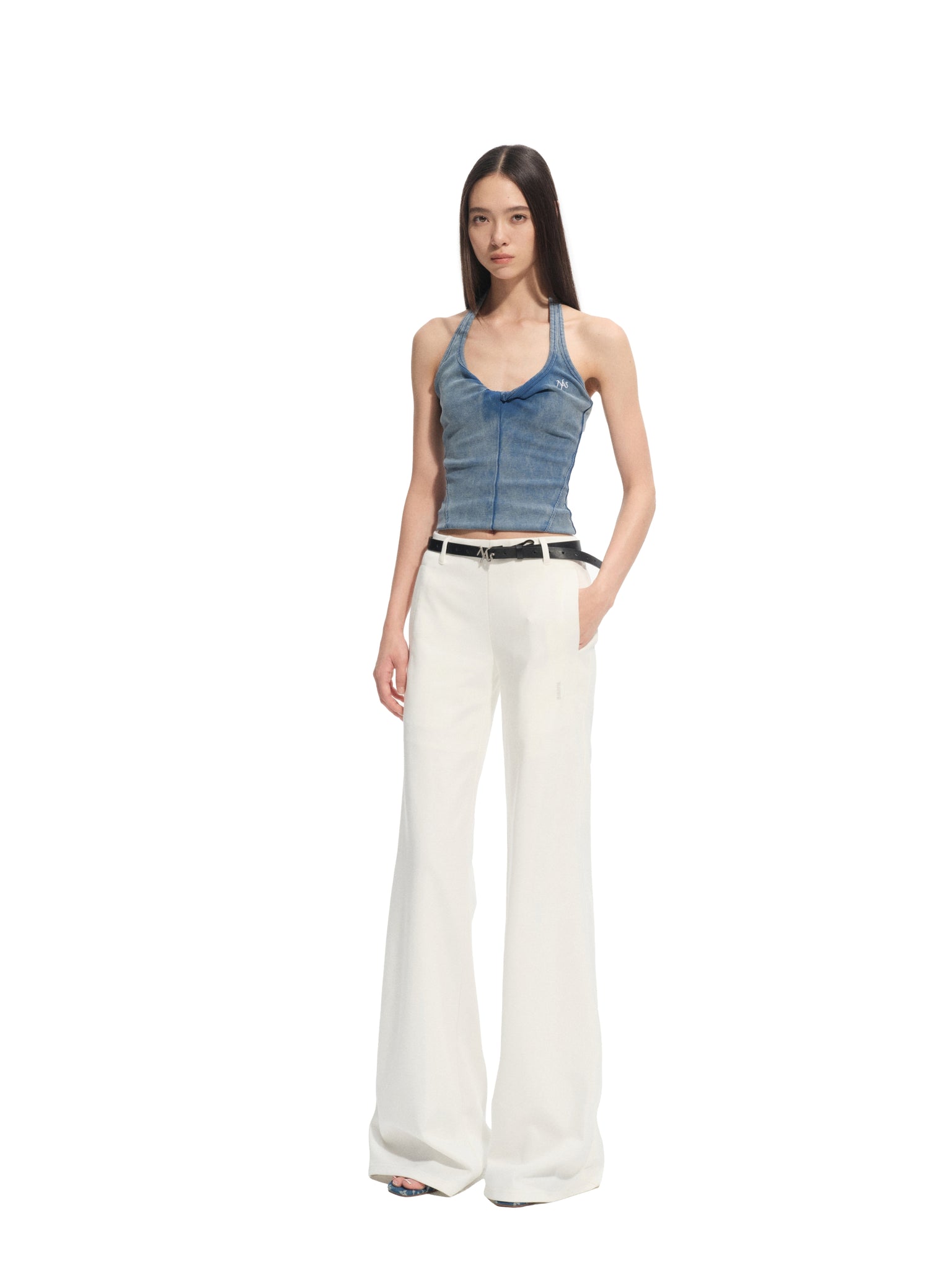 Shell White Flared Casual Pants – NAWS