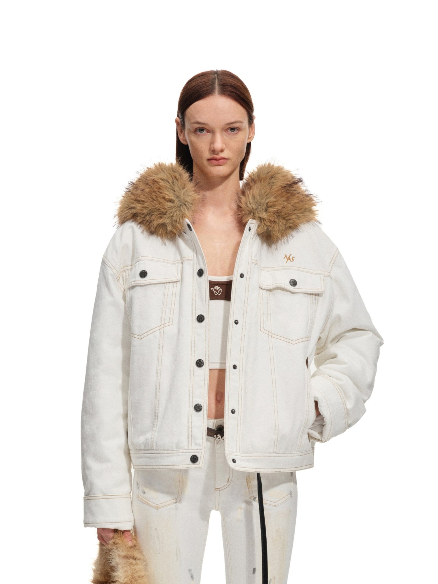 Polar Oversized Denim Padded Coat