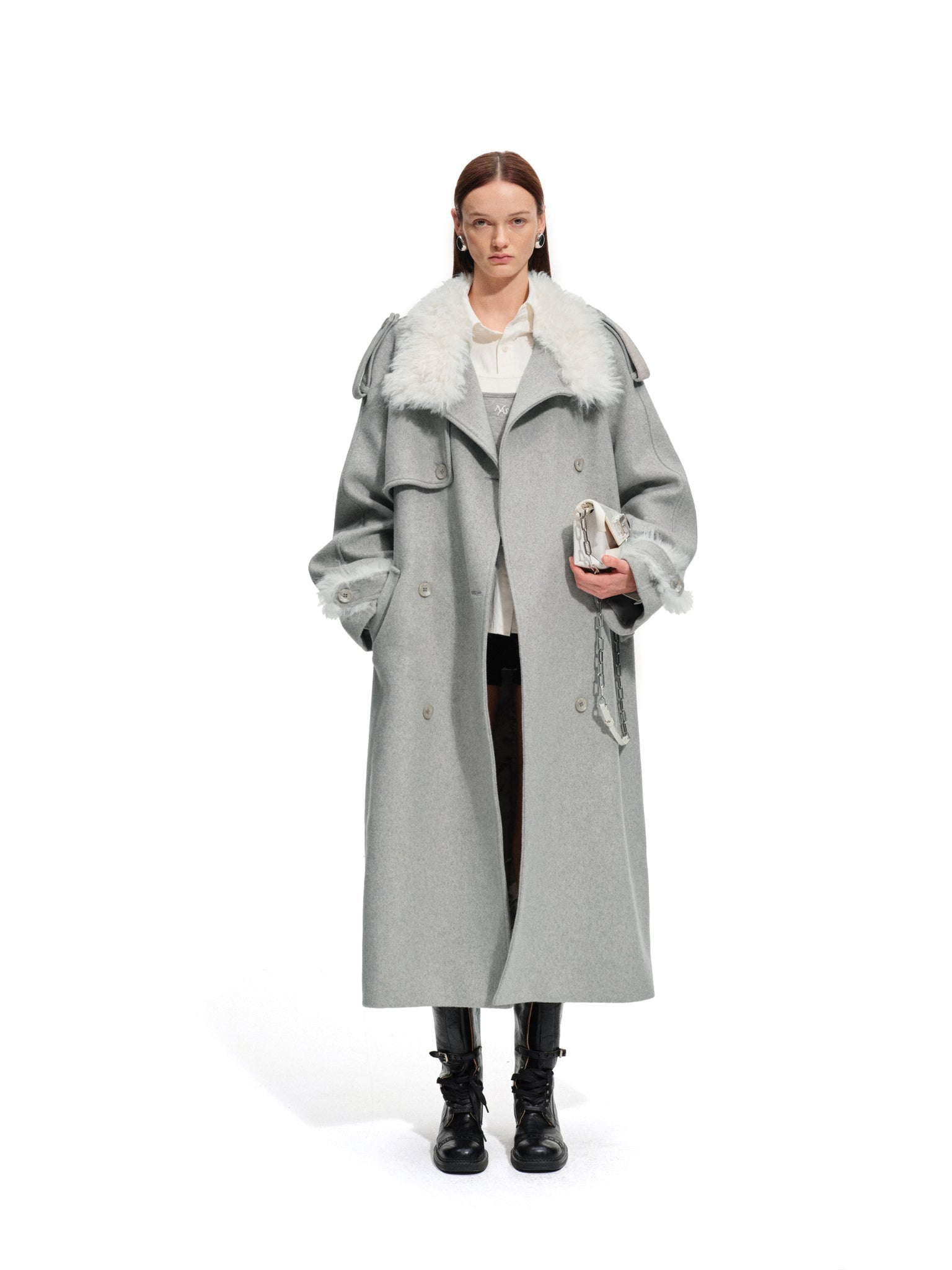 Morning Mist Gray Polar Wool Coat
