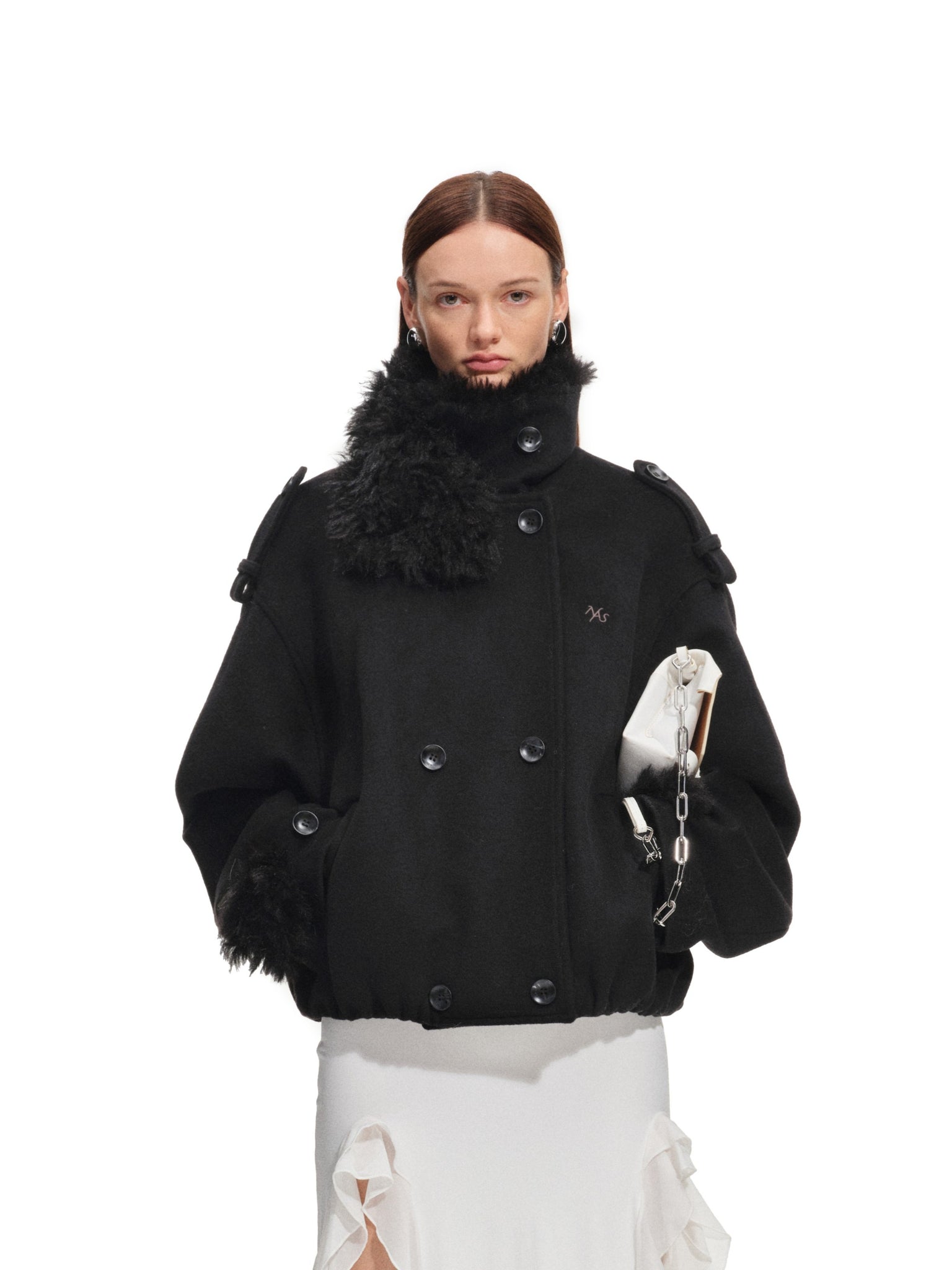 Obsidian Black Polar Oversized Wollen Coat